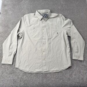 Eddie Bauer Denali Shirt Mens XXL Tan Hiking Fishing UPF 50 Moisture Wicking New